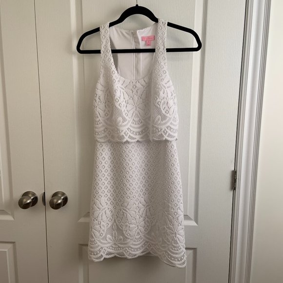 Lilly Pulitzer Stelle Resort White Paradise Island Lace Overlay Dress Size XS - Picture 4 of 16